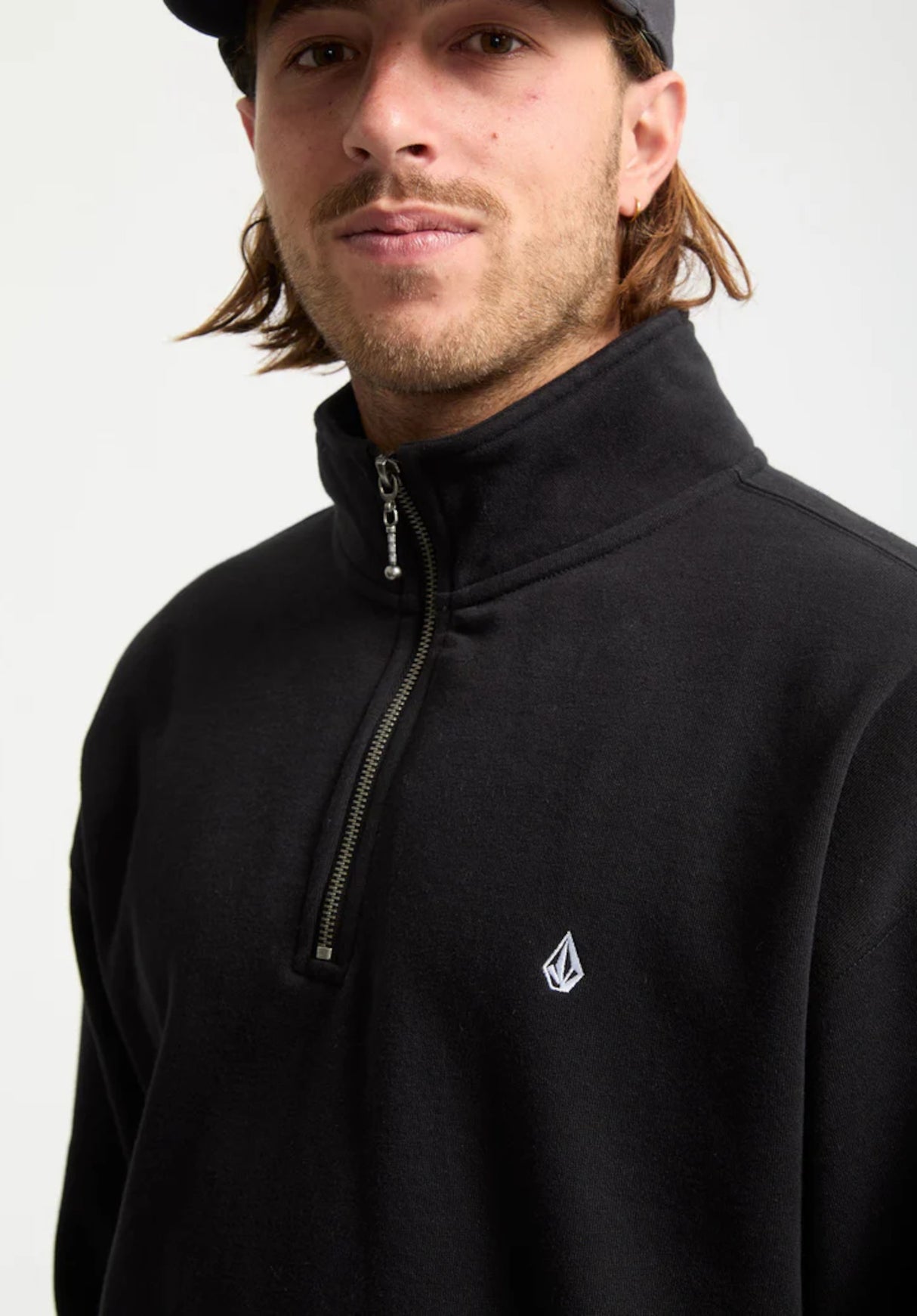 Volcom Single Stone Quarter Zip Sweatshirt black – Detailansicht 1