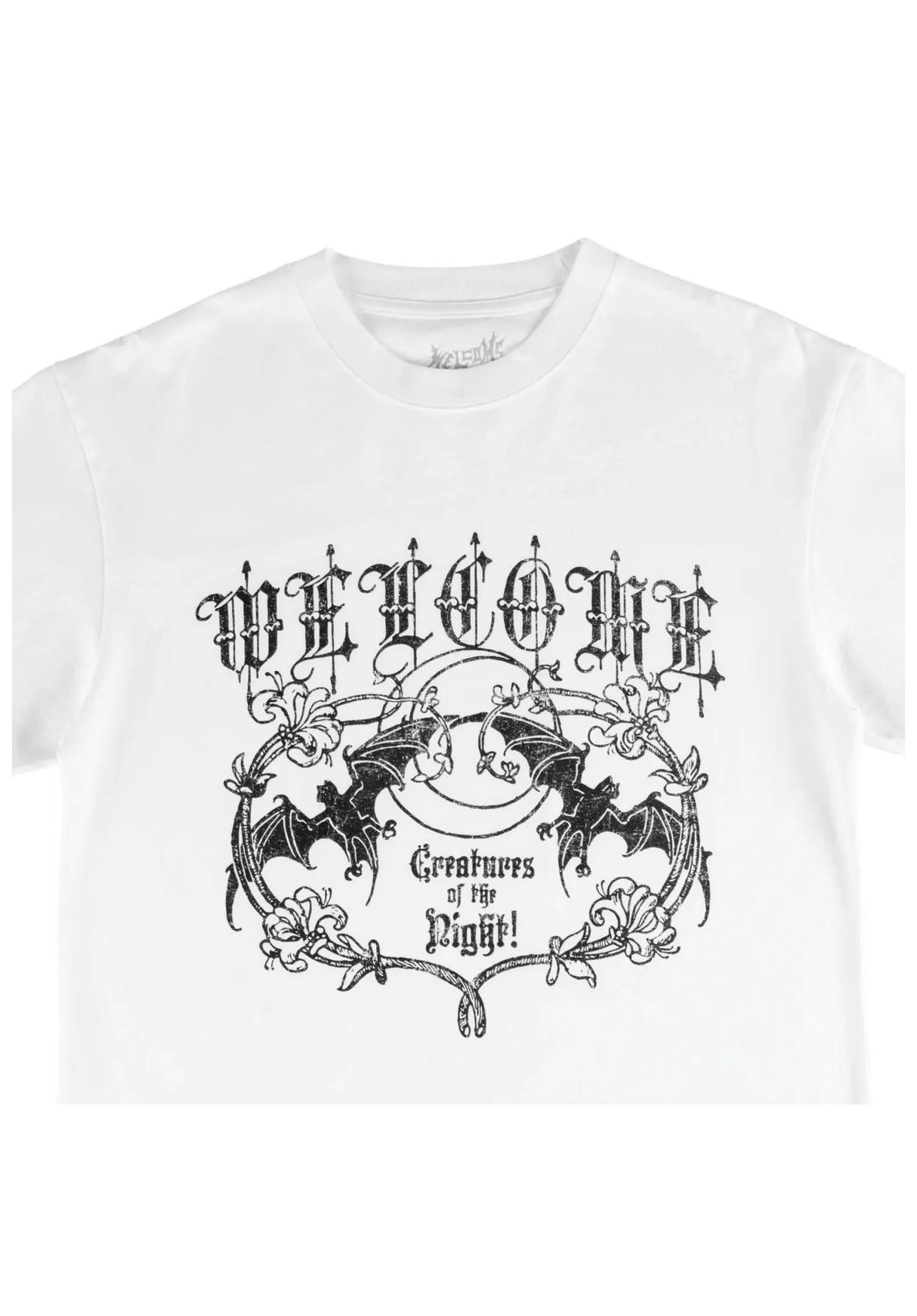 Welcome Night Creature Boxy Garment-Dyed Enzyme-Washed T-Shirt white – Rückenansicht