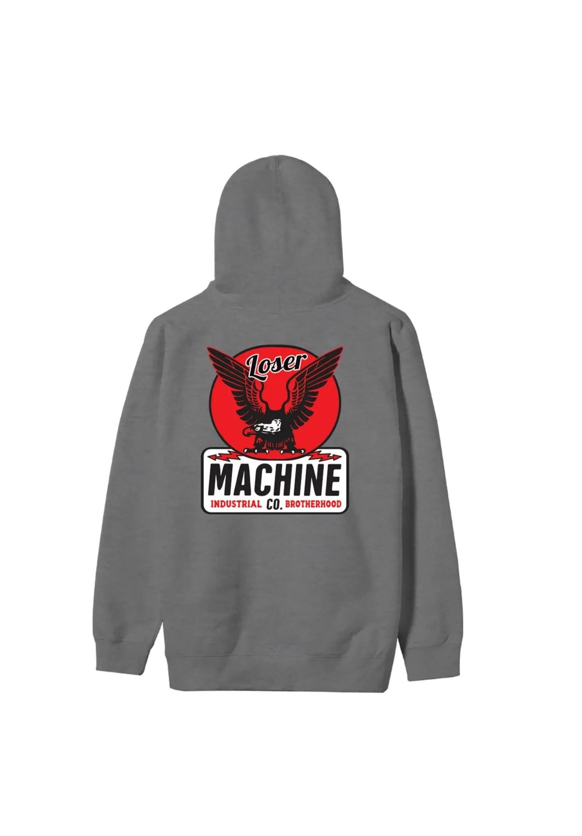 Loser-Machine Powerband Hoodie gunmetal-heather – Rückenansicht