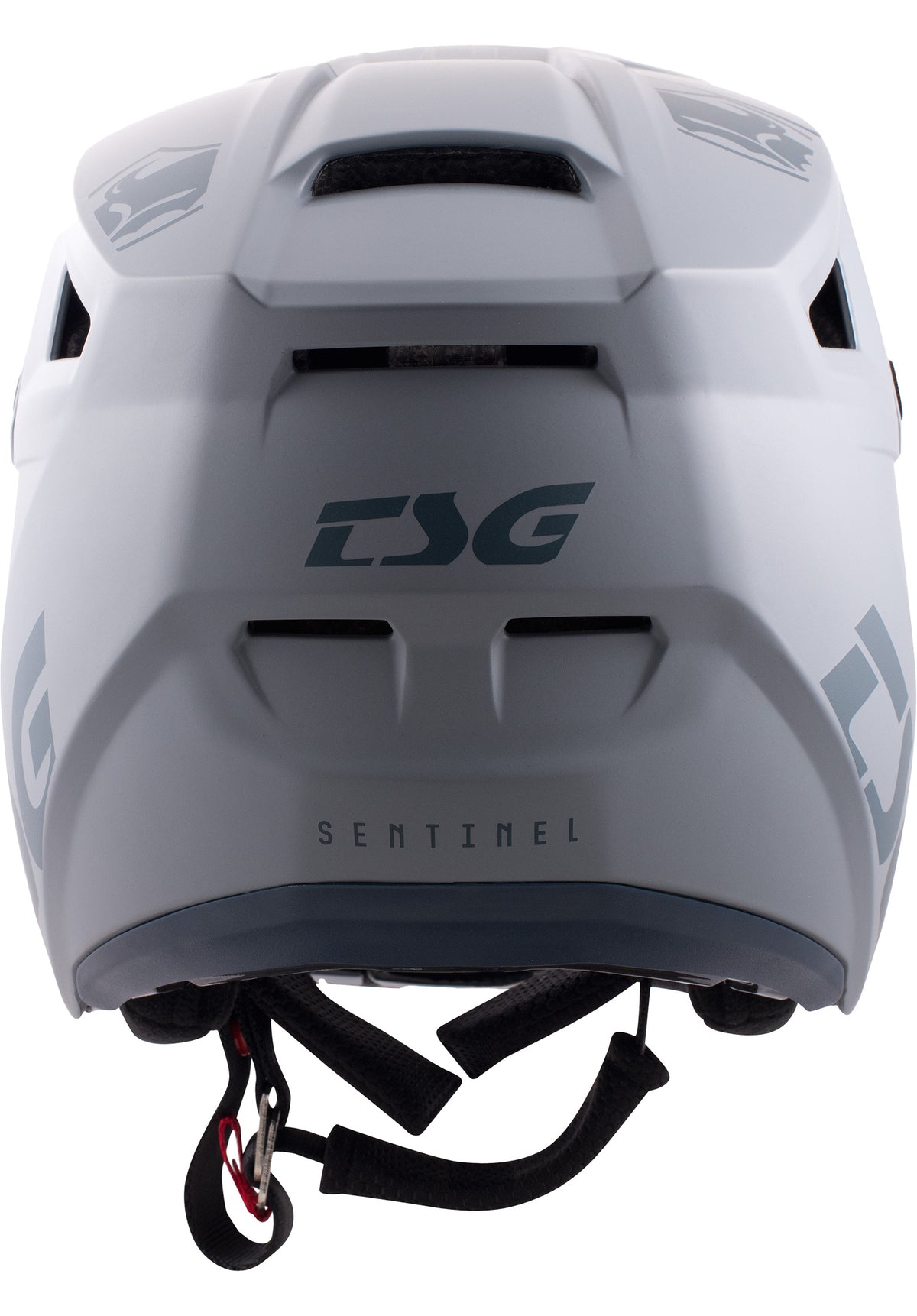 TSG Sentinel Solid Color Fullface-Helm satin grey – Rückenansicht