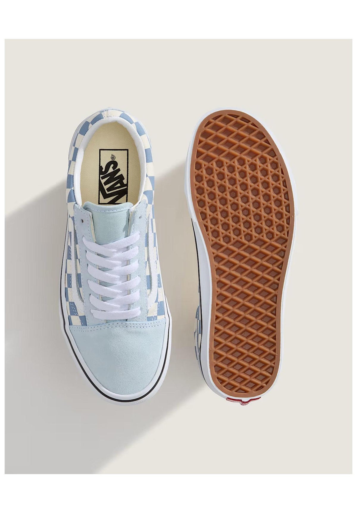 Vans Old Skool Schuhe Mädels checkerboard-dawnmist – Detailansicht 1
