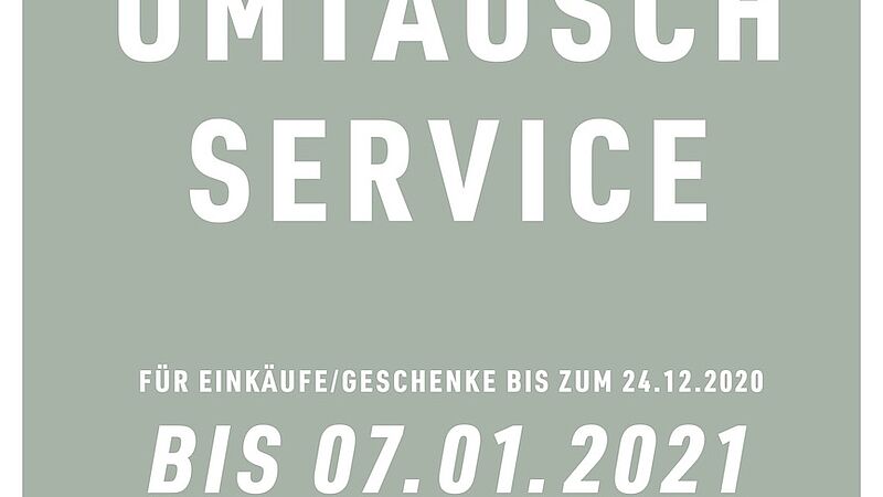 Gutscheine und verlängerter Umtausch Service