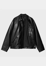 Carhartt WIP Detroit Leather Übergangsjacke black – Detailansicht 1