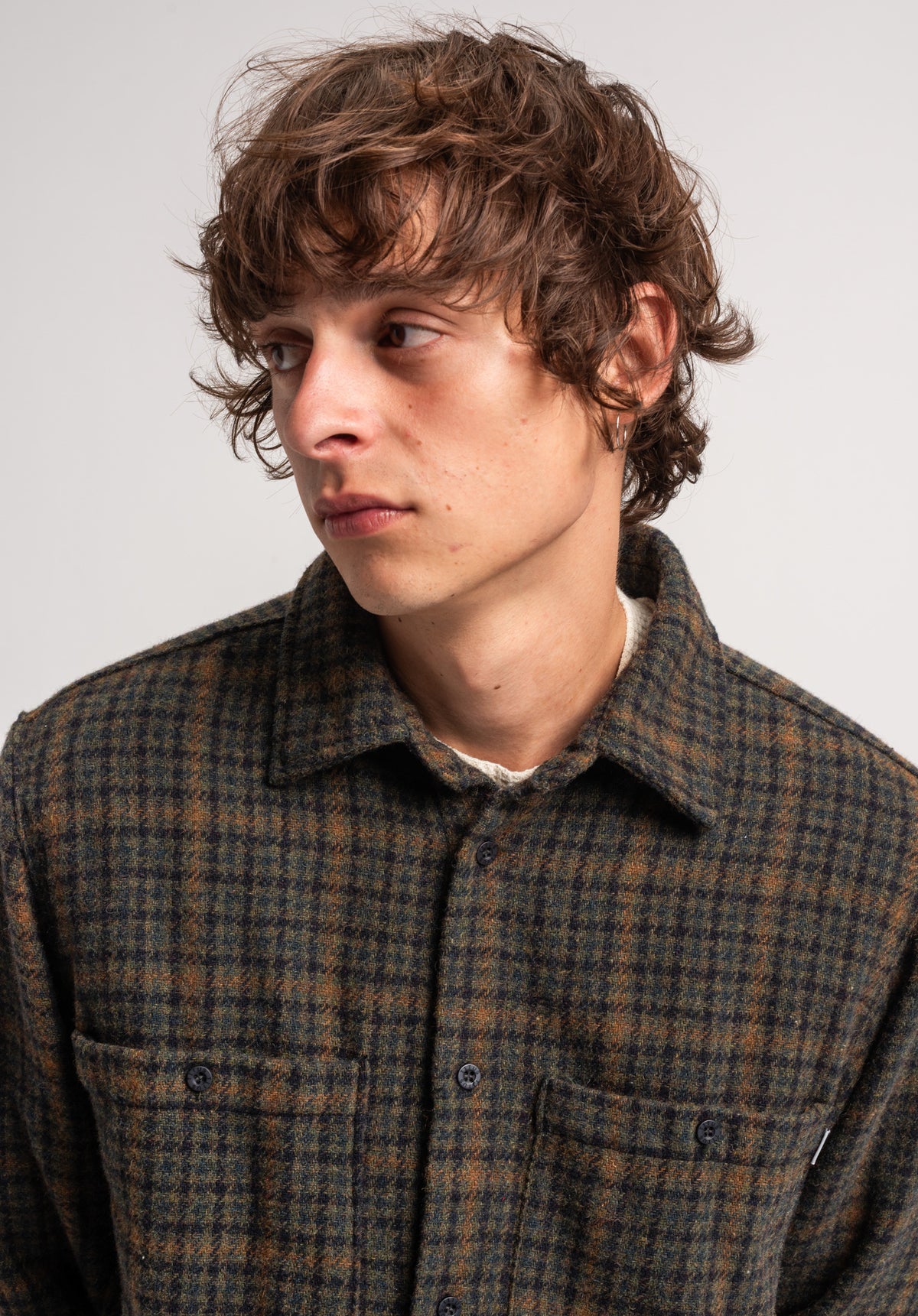 TITUS Willy Hemd-Langarm navy-green checked – Detailansicht 1