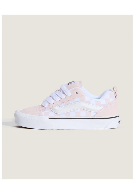 Vans Knu Skool Schuh-Kids checkerboard-palepetal-pink – Vorderansicht