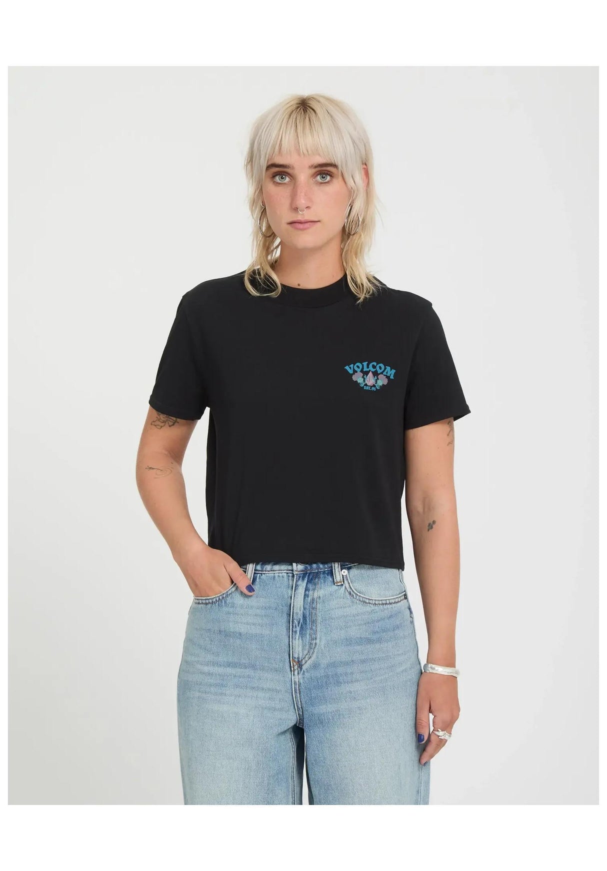 Volcom Dial Crop T-Shirt black – Rückenansicht