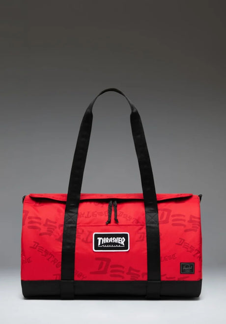 Herschel x Thrasher Skate Duffle Tasche racing rd/brbds chrry – Vorderansicht