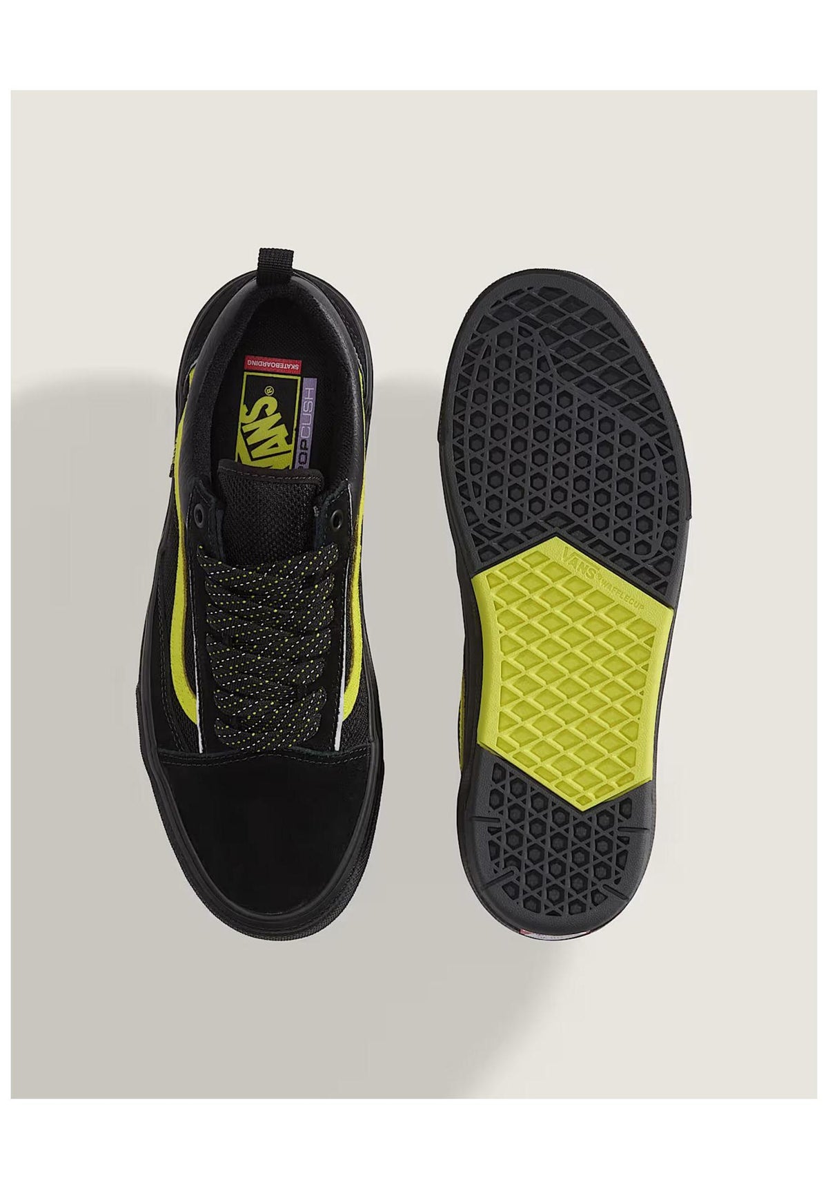 Vans Skate Old Skool Wafflecup Schuhe Jungs reflectiveblack-lime – Detailansicht 1