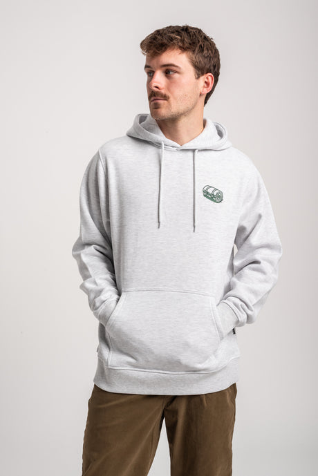 Rules Camping Bag Hoodie lightheathergrey – Vorderansicht