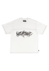 Welcome Spire Boxy Contrast Stitch Football T-Shirt white-black – Vorderansicht