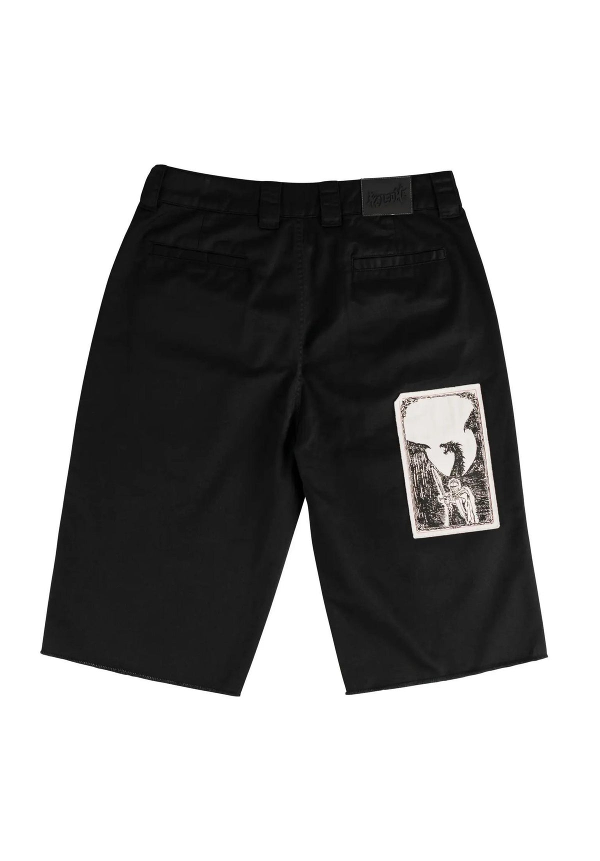 Welcome Shinner Cut-Off Twill With Patches Chino-Short black – Rückenansicht