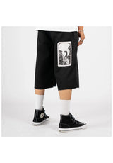 Welcome Shinner Cut-Off Twill With Patches Chino-Short black – Seitenansicht