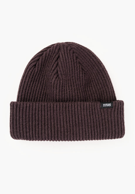 TITUS Classic Beanie Mütze darkbrown – Vorderansicht