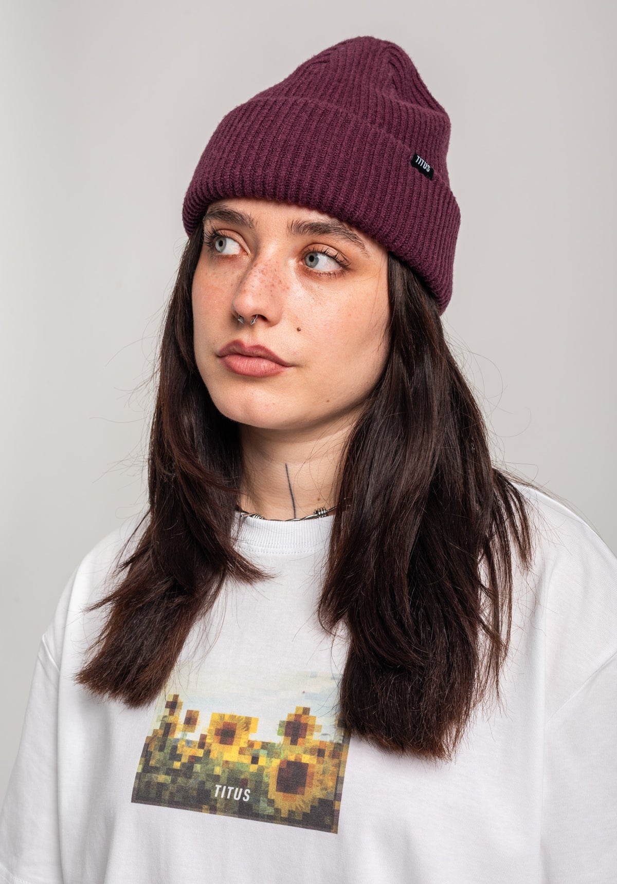 TITUS Classic Beanie Mütze darkberry – Detailansicht 1