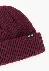 TITUS Classic Beanie Mütze darkberry – Rückenansicht