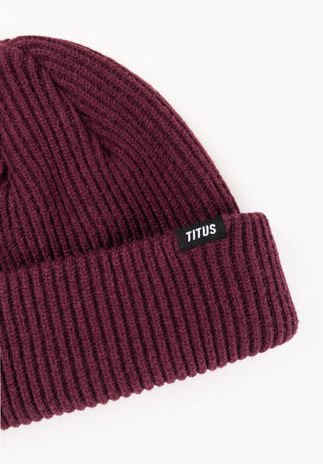 TITUS Classic Beanie Mütze darkberry – Rückenansicht