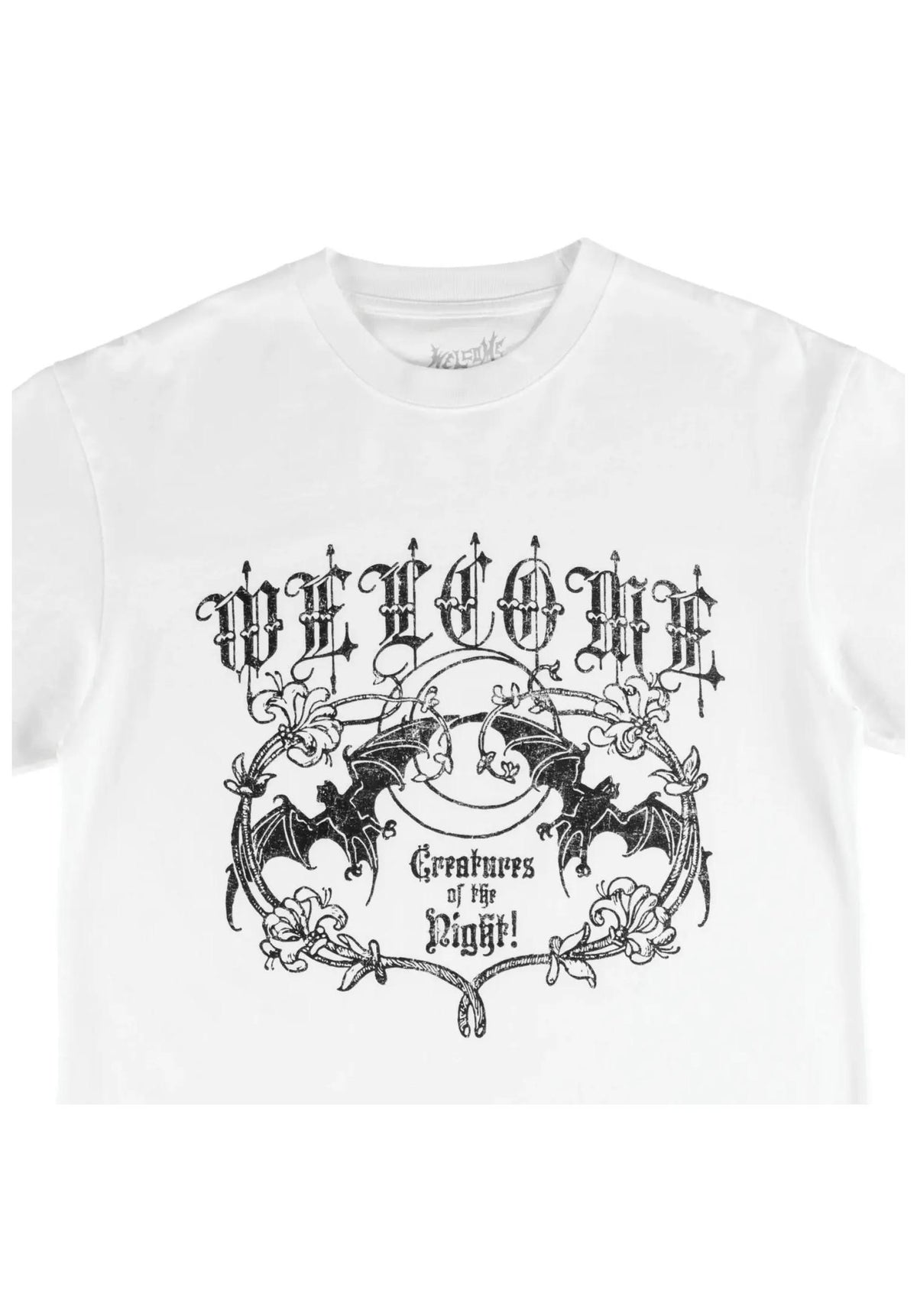 Welcome Night Creature Boxy Garment-Dyed Enzyme-Washed T-Shirt white – Rückenansicht