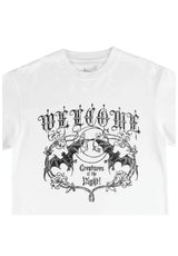Welcome Night Creature Boxy Garment-Dyed Enzyme-Washed T-Shirt white – Rückenansicht