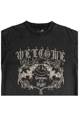 Welcome Night Creature Boxy Garment-Dyed Enzyme-Washed T-Shirt vintage-black – Rückenansicht