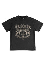 Welcome Night Creature Boxy Garment-Dyed Enzyme-Washed T-Shirt vintage-black – Vorderansicht