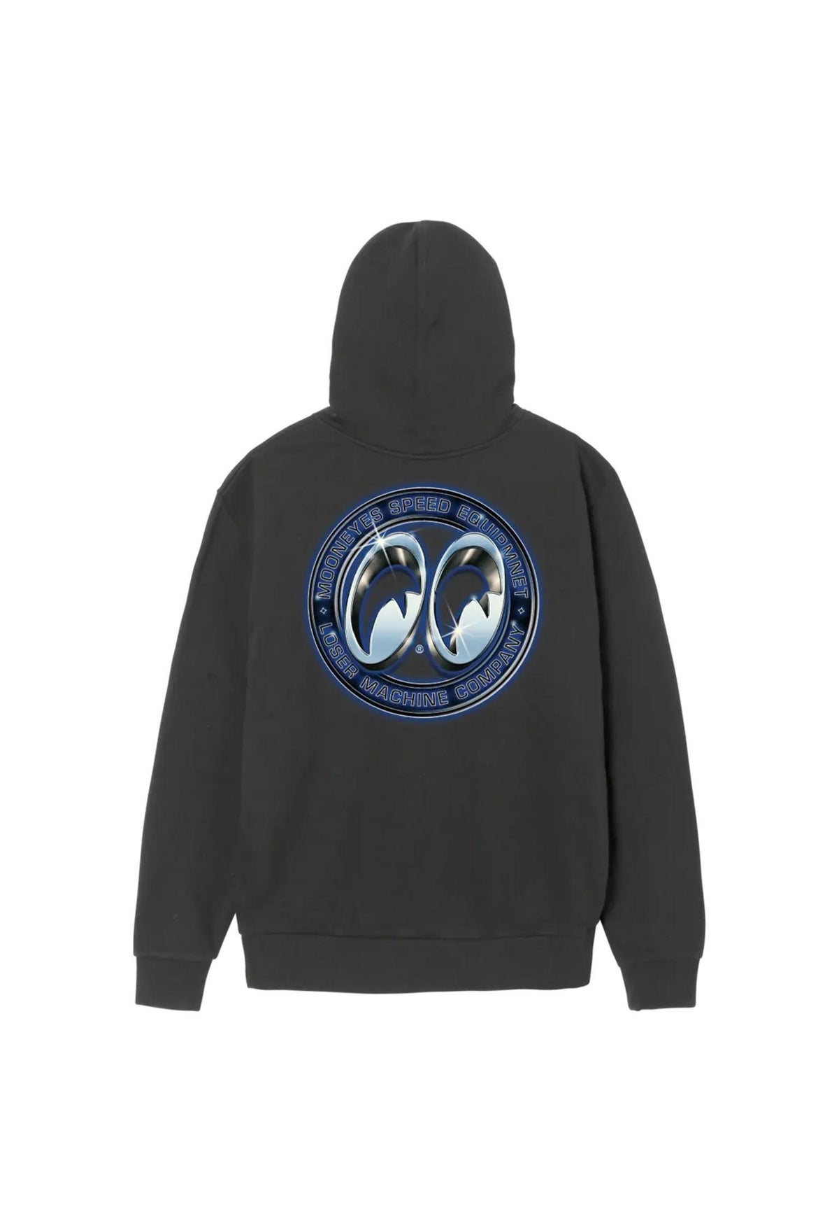 Loser-Machine x Mooneyes Chrome Craze Midweight Hoodie pigment-black – Rückenansicht