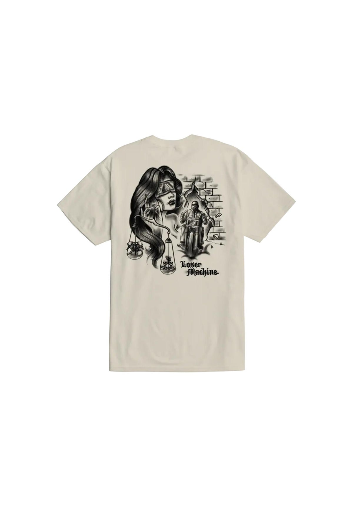 Loser-Machine Blind Justice T-Shirt cream – Rückenansicht