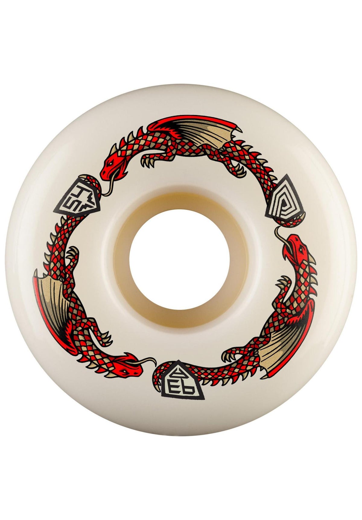 Powell-Peralta Dragons 93A V7 Symmetrical Medium Ride Rolle offwhite – Rückenansicht