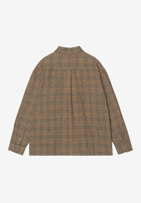 Carhartt WIP Bagley Hemd-Langarm bagleycheck-hamiltonbrown – Rückenansicht