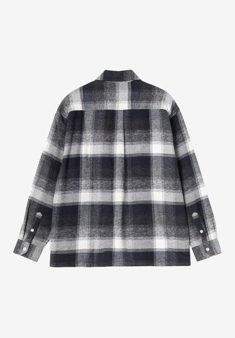 Carhartt WIP Esterson Hemd-Langarm estersoncheck-darknavy – Rückenansicht