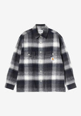 Carhartt WIP Esterson Hemd-Langarm estersoncheck-darknavy – Vorderansicht