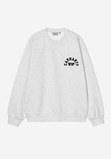 Carhartt WIP Arch Script Sweatshirt ashheather-darknavystonewashed – Vorderansicht