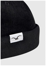 Cleptomanicx Brimless Cord Cap black – Rückenansicht