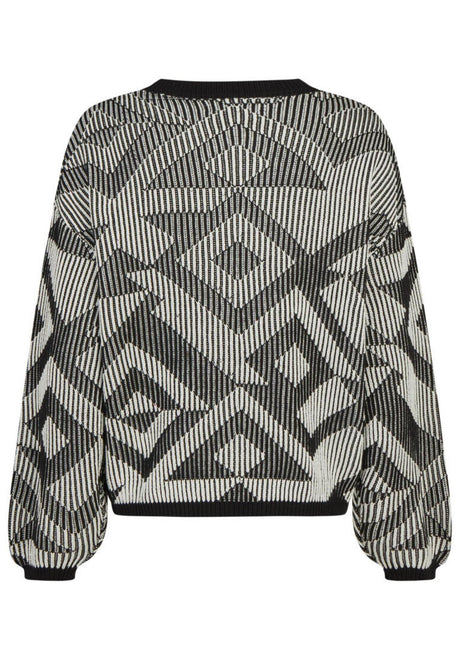 iriedaily Ribby Strickpullover black-white – Rückenansicht