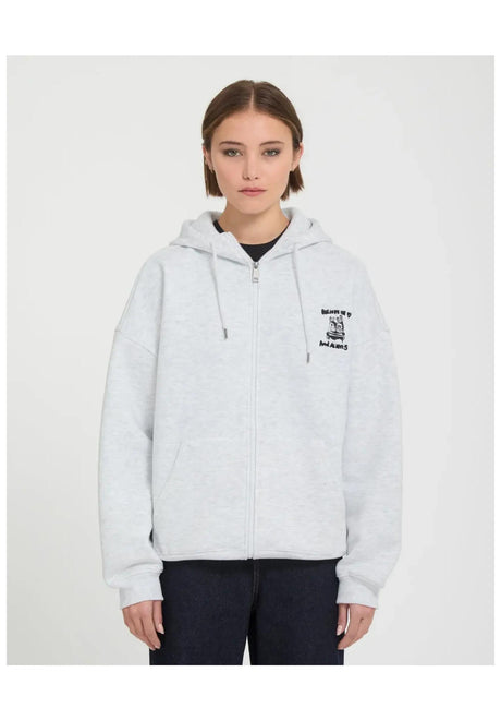 Volcom FA Ozzy Fleece Zip-Hoodie boneheather – Vorderansicht