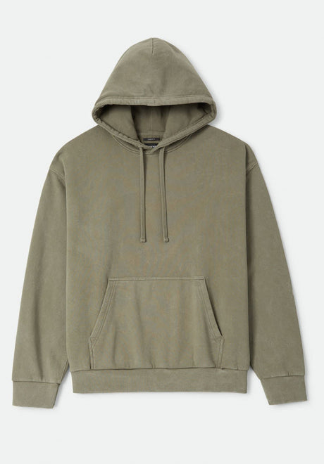 Brixton Baseline Hood Hoodie olivesurplus-vintagewash – Vorderansicht