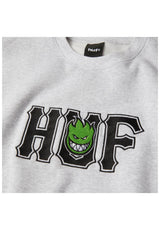 HUF x Spitfire Union Sweatshirt heathergrey – Rückenansicht