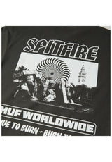 HUF x Spitfire Burn Heavyweight T-Shirt washedblack – Detailansicht 2