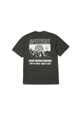 HUF x Spitfire Burn Heavyweight T-Shirt washedblack – Vorderansicht