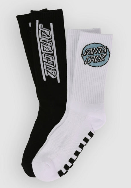 Santa-Cruz Finish Line 2-Pack Socken black-white – Vorderansicht