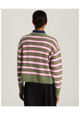 Vans Rollins Stripe Strickpullover greenbalsam-mysticmulberry – Rückenansicht