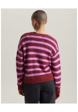 Vans Rollins Stripe Strickpullover poppyemberred-purplelicorice – Rückenansicht