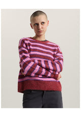 Vans Rollins Stripe Strickpullover poppyemberred-purplelicorice – Vorderansicht