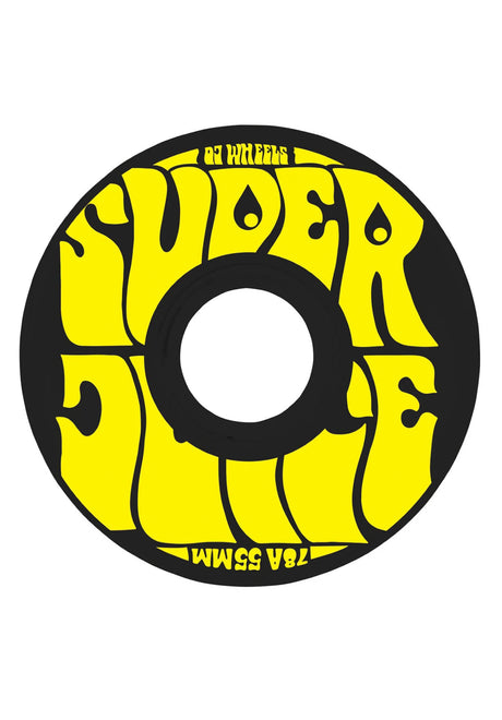 OJ Wheels Mini Super Juice 78a Rolle black-yellow – Vorderansicht