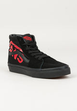Vans Sk8-Hi Kids Schuh-Kids logo-black-red – Vorderansicht