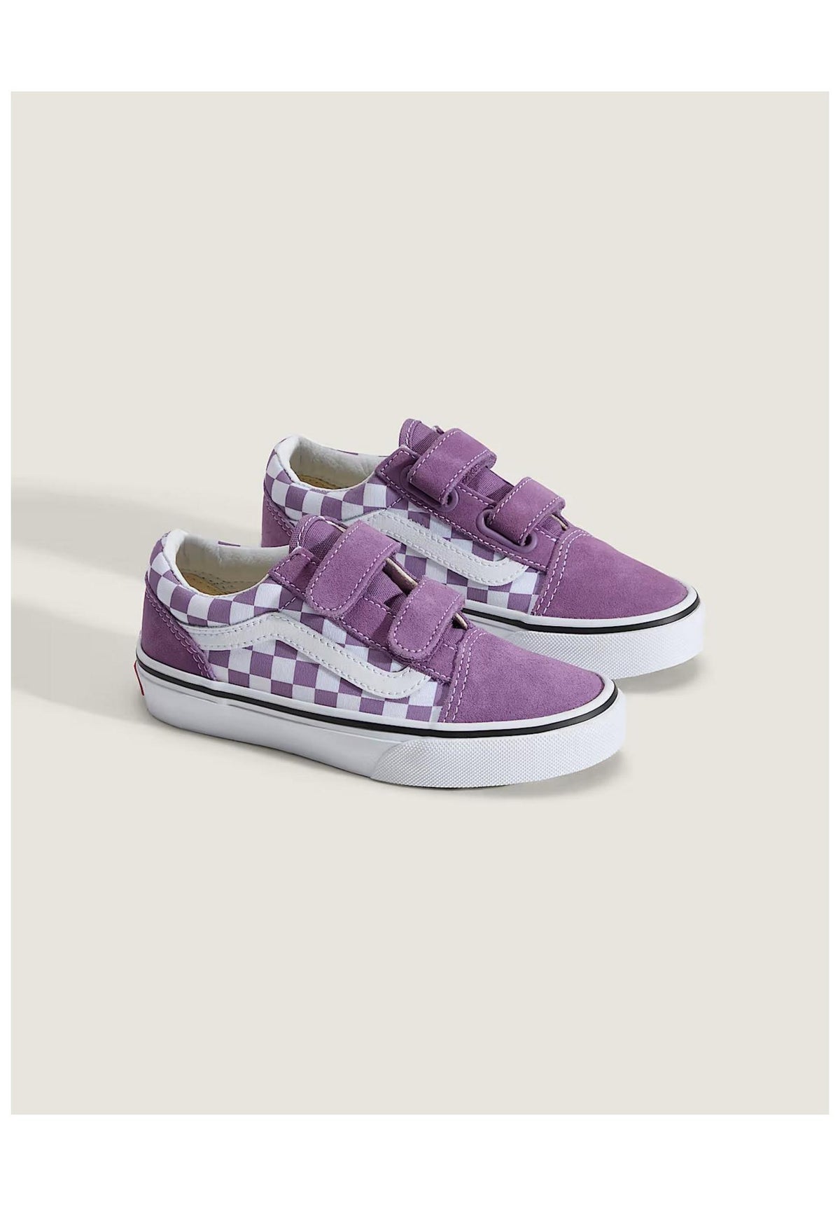 Vans Old Skool V Kids Schuh-Kids colortheory-checkerboard-prismpurple – Rückenansicht
