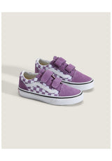 Vans Old Skool V Kids Schuh-Kids colortheory-checkerboard-prismpurple – Rückenansicht