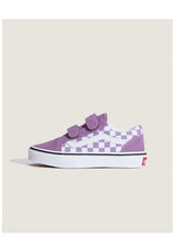 Vans Old Skool V Kids Schuh-Kids colortheory-checkerboard-prismpurple – Vorderansicht