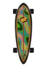 Santa-Cruz Oval Flame Lava Dot Pintail Longboard-komplett multicolored – Rückenansicht