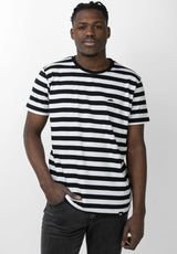 Atticus Frame Stripe T-Shirt black-white – Ansicht 1