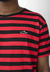 Atticus Frame Stripe T-Shirt black-red – Ansicht 2